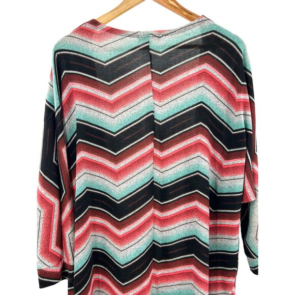 Daily Special Open Front Multicolor 3/4 Sleeve Cardigan Career Casual Size L‎ - Picture 5 of 9